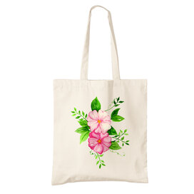 Bavlněná taška Dvě růžové květiny