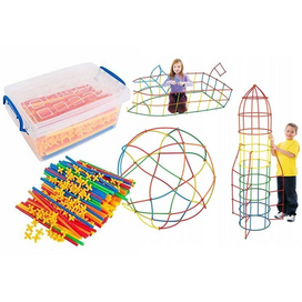 Konstrukční brčka – Edukační stavebnice 300 dílů