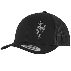 Kšiltovka Skica květin černá
