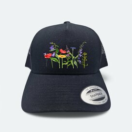 Kšiltovka Květinový ráj, černá