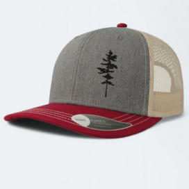 Kšiltovka Strom, červeno-šedá