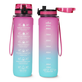 Sportovní láhev na vodu pitný režim 1l - růžová