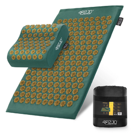 Akupresurní podložka s polštářem 68×42, zeleno-zlatá