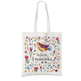 Taška Nejlepší maminka, ptáček a kvítky