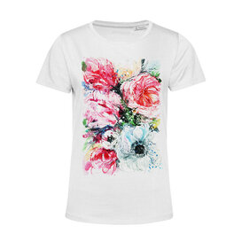 Dámské tričko Tulipán a červený mák malba