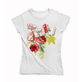 Dámské tričko Kytice červených květin