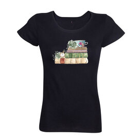 Dámské tričko Čas na knihu černé