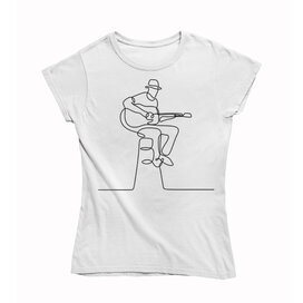 Dámské tričko Kytarista na židli