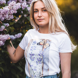 Dámské tričko Levandule a motýl