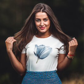 Dámské tričko Modrá květina