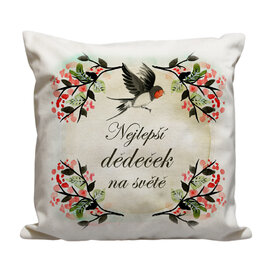 Polštář Nejlepší dědeček na světě ptáček