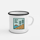  Smaltovaný hrnek LETS GET LOST, bílý, 300ml