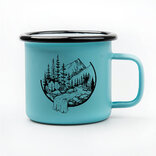 Smaltovaný hrnek Příroda v kruhu mentolový