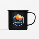 Smaltovaný hrnek Mountain adventure, černý 350ml