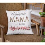 Vankúš najlepšia mama kvetové písmo 