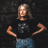 Dámské tričko Červený mák skica černé