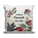 Polštář Nejlepší vnouček chvojí a kvítky