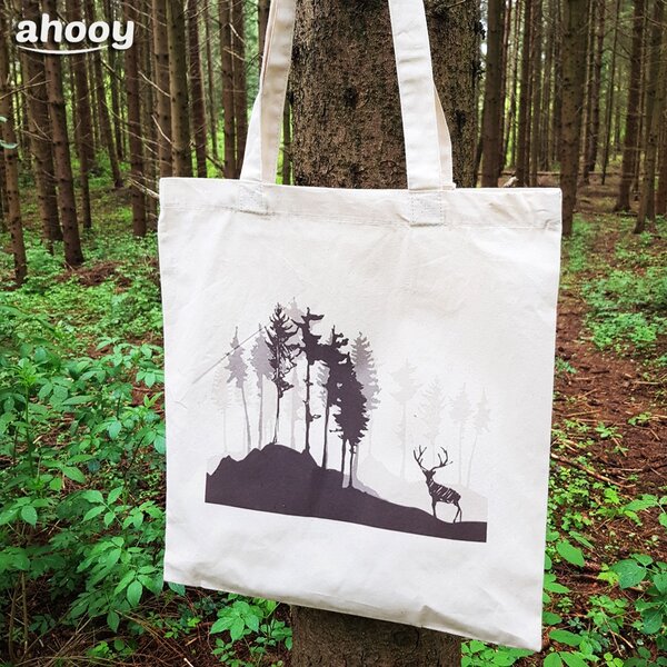 Bio bavlnená taška jeleň a les - taska-jelen