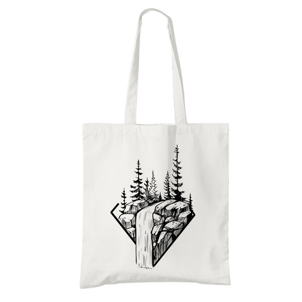 Bio bavlnená taška vodopád biela - bio-taska-priroda