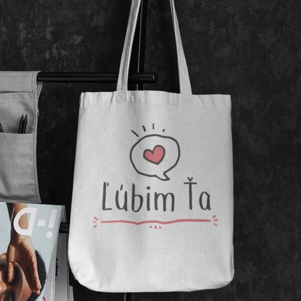 Bio bavlnená taška ľúbim ťa - taska-lubim-ta