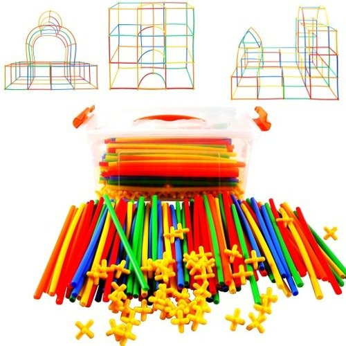 Konštrukčné slamky – edukačná stavebnica 110 dielov - bccb7764-d74e-4599-8f38-c3632734da90