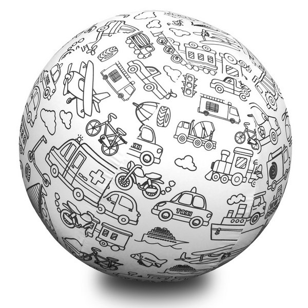 Balónová lopta na vymaľovanie – dopravné prostriedky 30 cm - c31da703-657a-4708-be80-1daacd253bfd