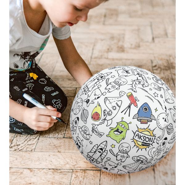 Balónová lopta na vymaľovanie – vesmír 30 cm - 1872143d-6523-462d-9480-25063dcb268f