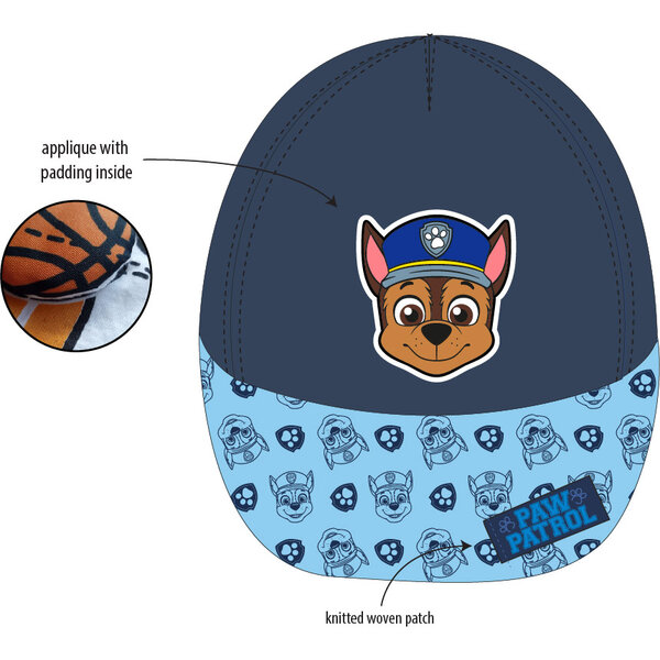 Detská šiltovka paw patrol – modrá s výšivkou - 72945_84263