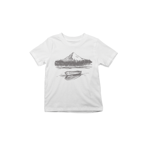 Detské tričko čln na vode - detske biele