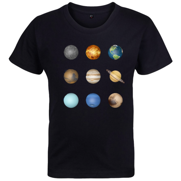 Detské bio tričko planéty čierne - 3