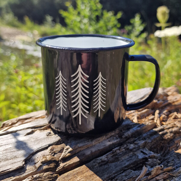 Smaltovaný hrnček sila prírody, 350ml - plechacik-3-stromy-2