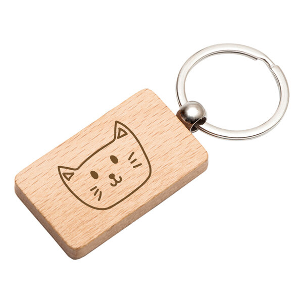 Drevená kľúčenka mačka - klucenka-macka