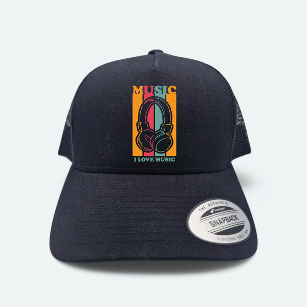 Šiltovka i love music, čierna - Ksiltovka-I-love-music