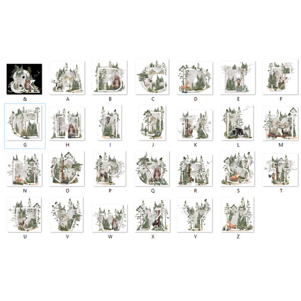 Šiltovky pre páry iniciály príroda - les-abeceda