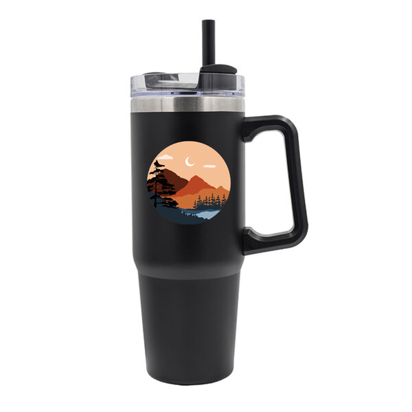 Termohrnček príroda v kruhu, 900 ml, čierna - termohrncek-priroda-v-kruhu