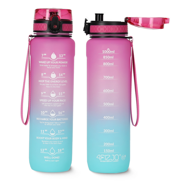 Športová fľaša na vodu  pitný režim 1l – ružová - flasa ruzova