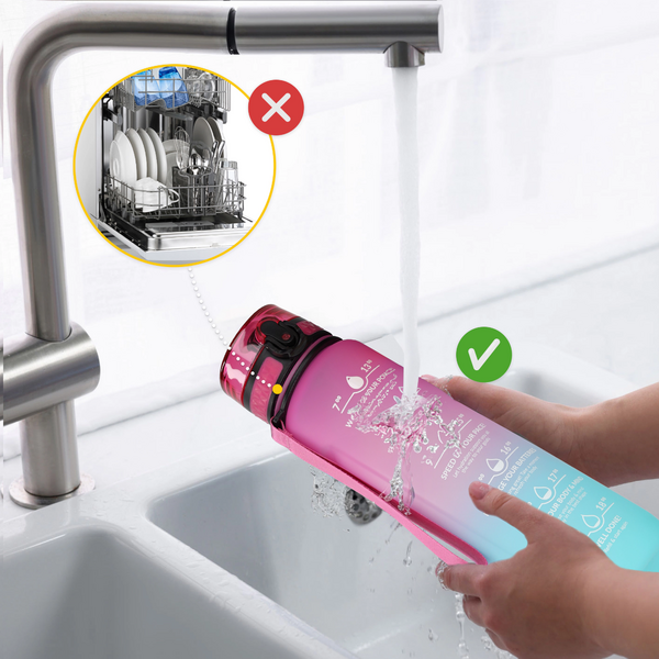 Športová fľaša na vodu  pitný režim 1l – ružová - pitný režim