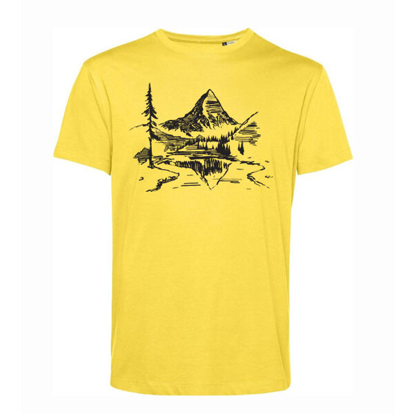 Organické pánske tričko hora v pozadí - panske-bio-tricko-hora-v-pozadi-zlta