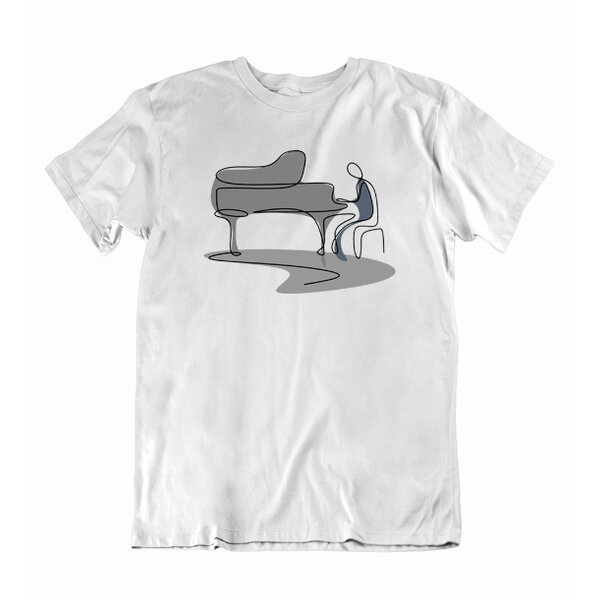 Pánske tričko maľovaný klavirista - 30