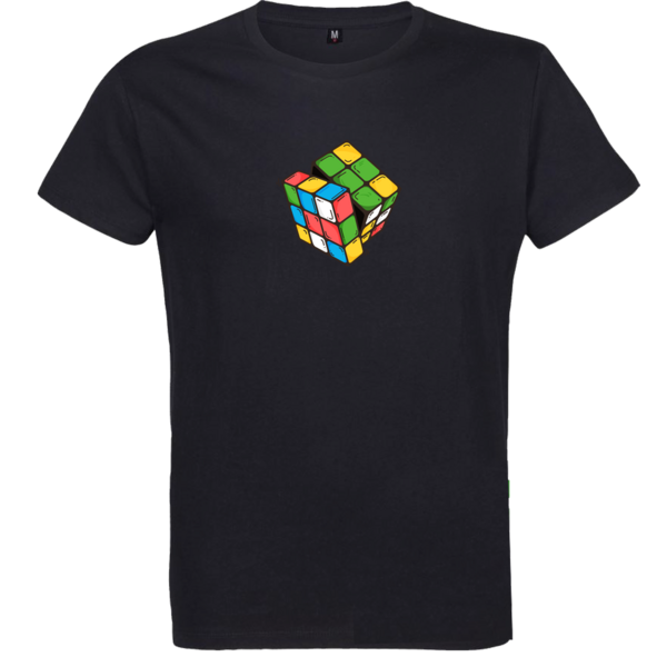 Pánske bio tričko rubikova kocka - panske-tricko-rubikova-kocka-cierne