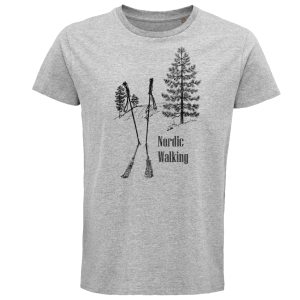 Pánske bio tričko nordic walking - panske-tricko-nordic-walking-sive