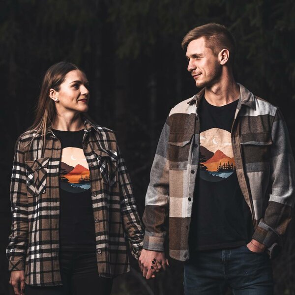 Pánske bio tričko príroda v kruhu čierne - tricka-pre-pary-priroda-v-kruhu