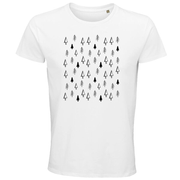 Pánske tričko stromčeky - panske-tricko-stromceky-biela