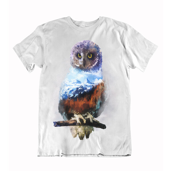 Pánske tričko maľovaná sova - 10