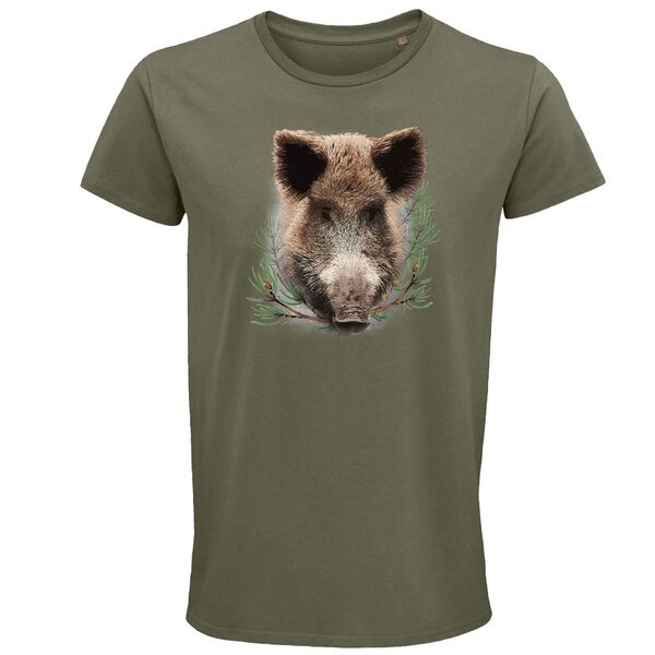 Pánske bio tričko hlava diviaka - tricko-diviak