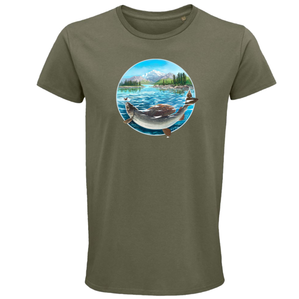 Pánske bio tričko ryba v kruhu čierne - tricko-s-rybou