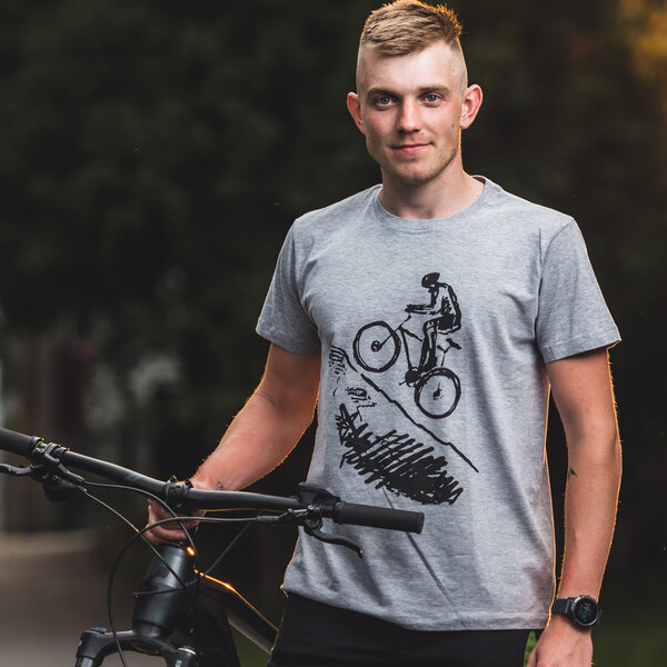 Pánske bio tričko tréning v kopci - baner trening