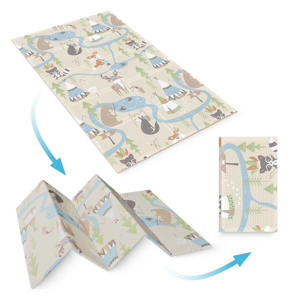 Detská skladacia podložka 180 x 120 cm  indian – malá - fffde