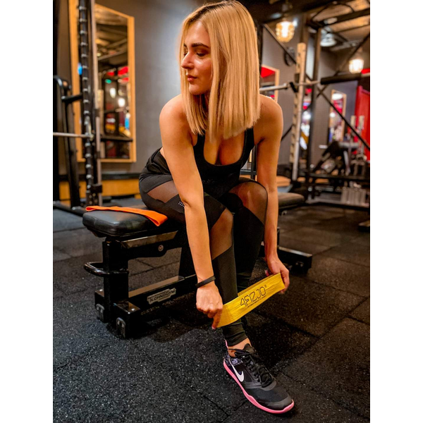 Kópia flex band odporové gumy  žltá extrémne pevná 5/5 (23-29kg) - odporove gumy trening