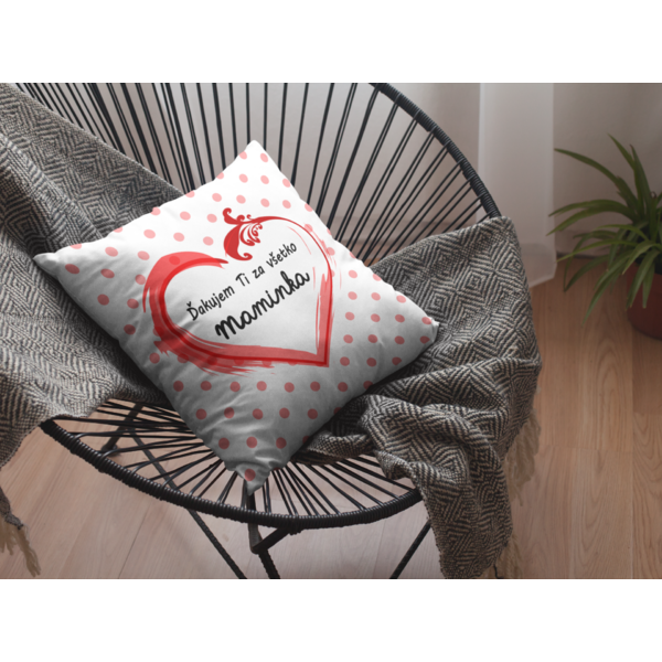 Ďakujem ti za všetko maminka bodky - template-of-a-pillow-lying-on-a-black-acapulco-chair-a15178